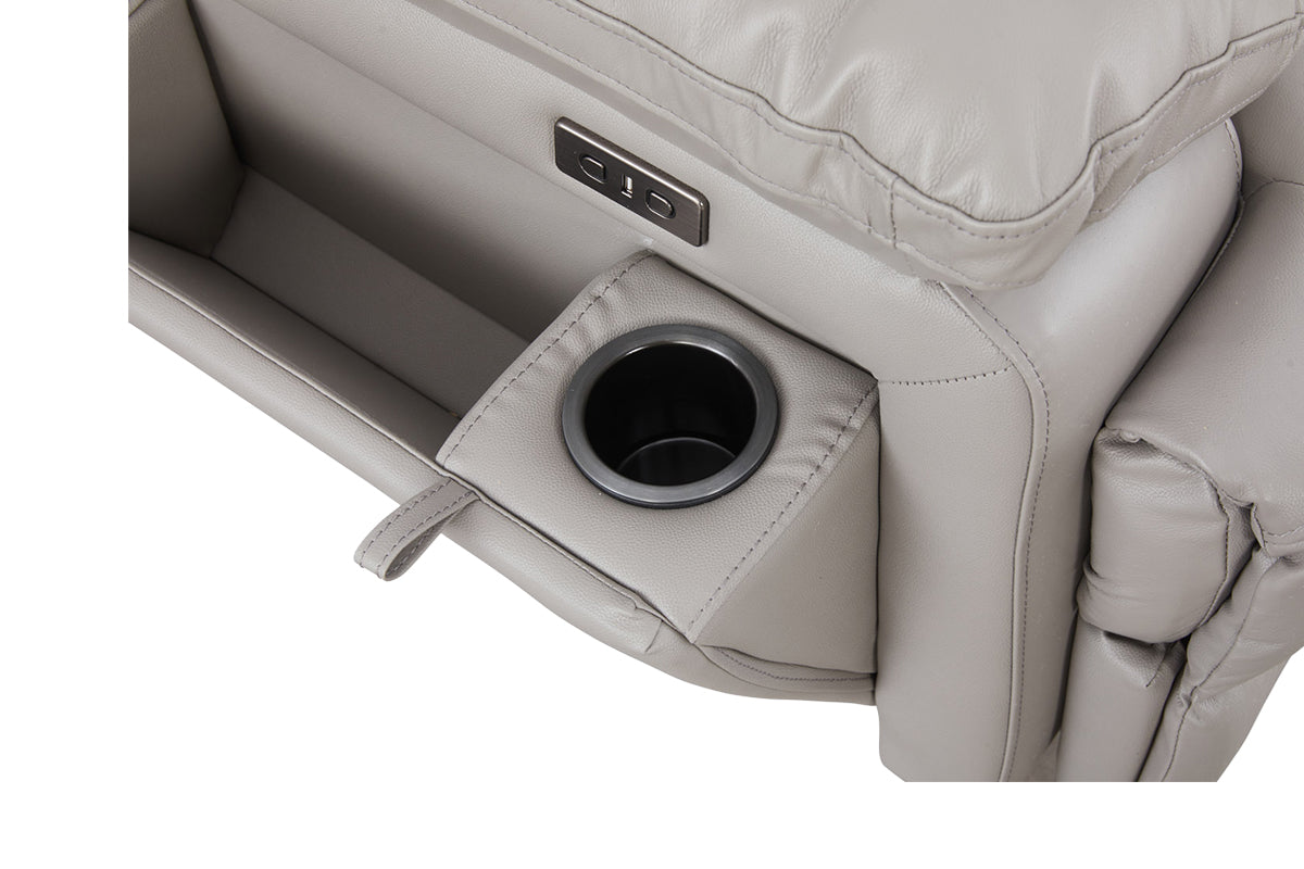 Rea Armchair | Leather | Grey-8