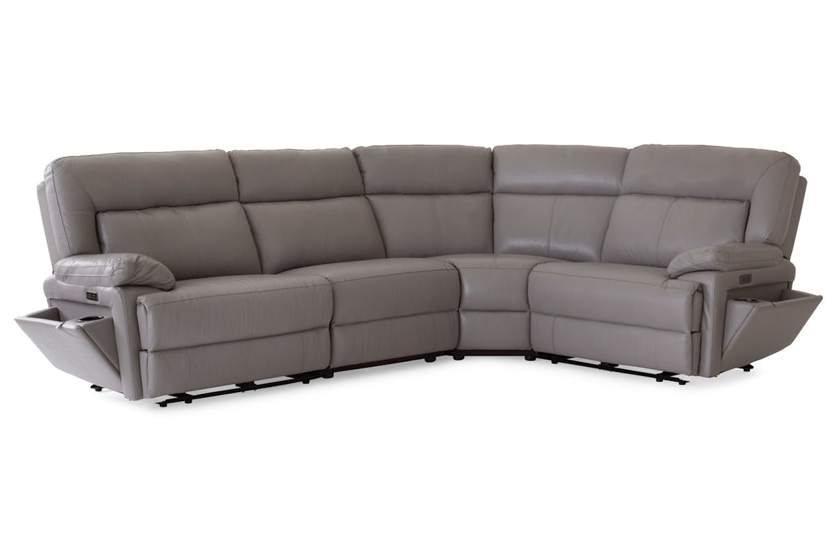 Rea Corner Sofa | Small | Power Recliner | Mink-6