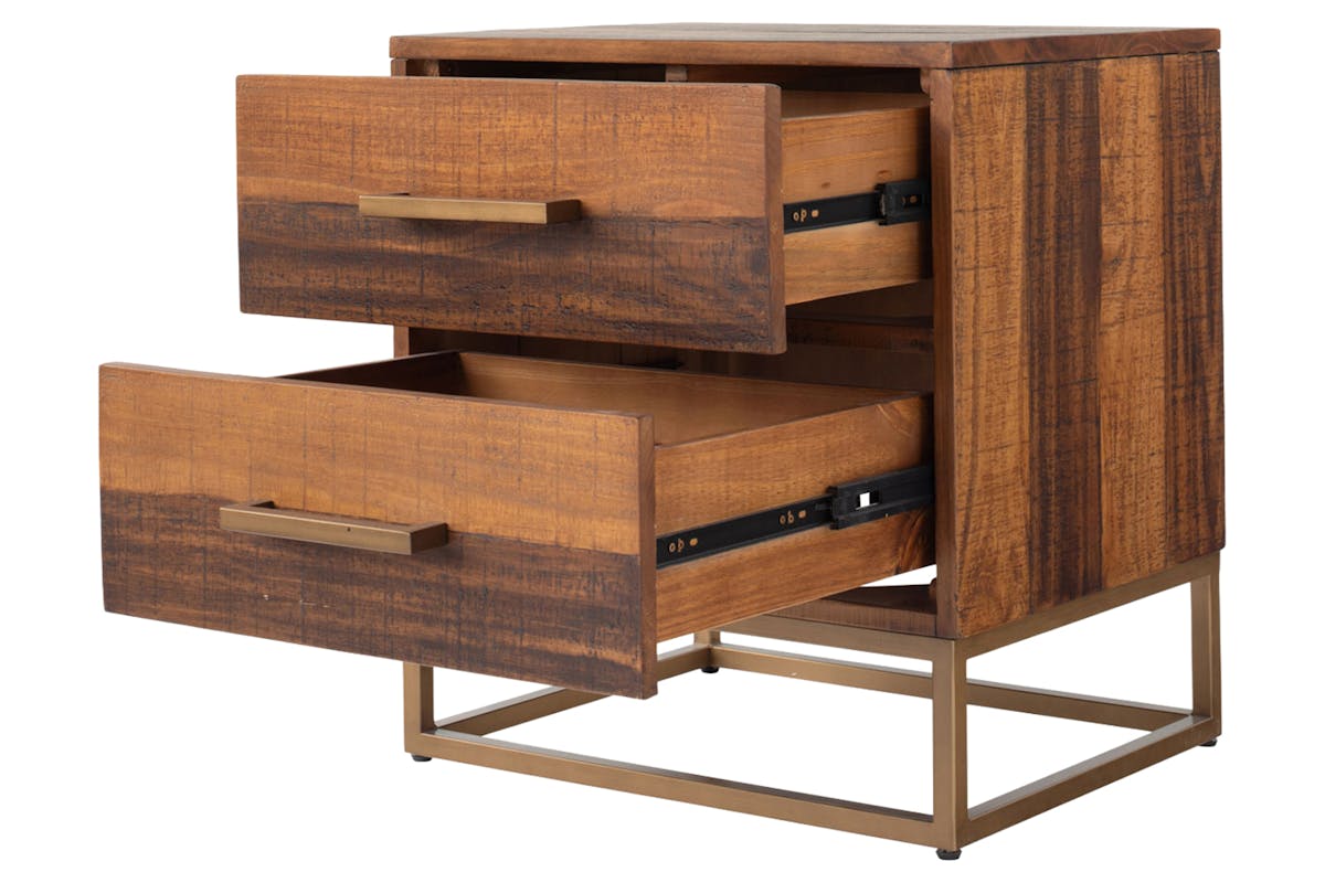 Retreat Bedside Locker | 2 Drawer | Walnut Effect-5