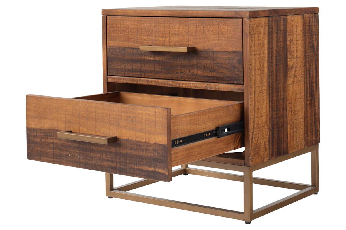 Retreat Bedside Locker | 2 Drawer | Walnut Effect-4