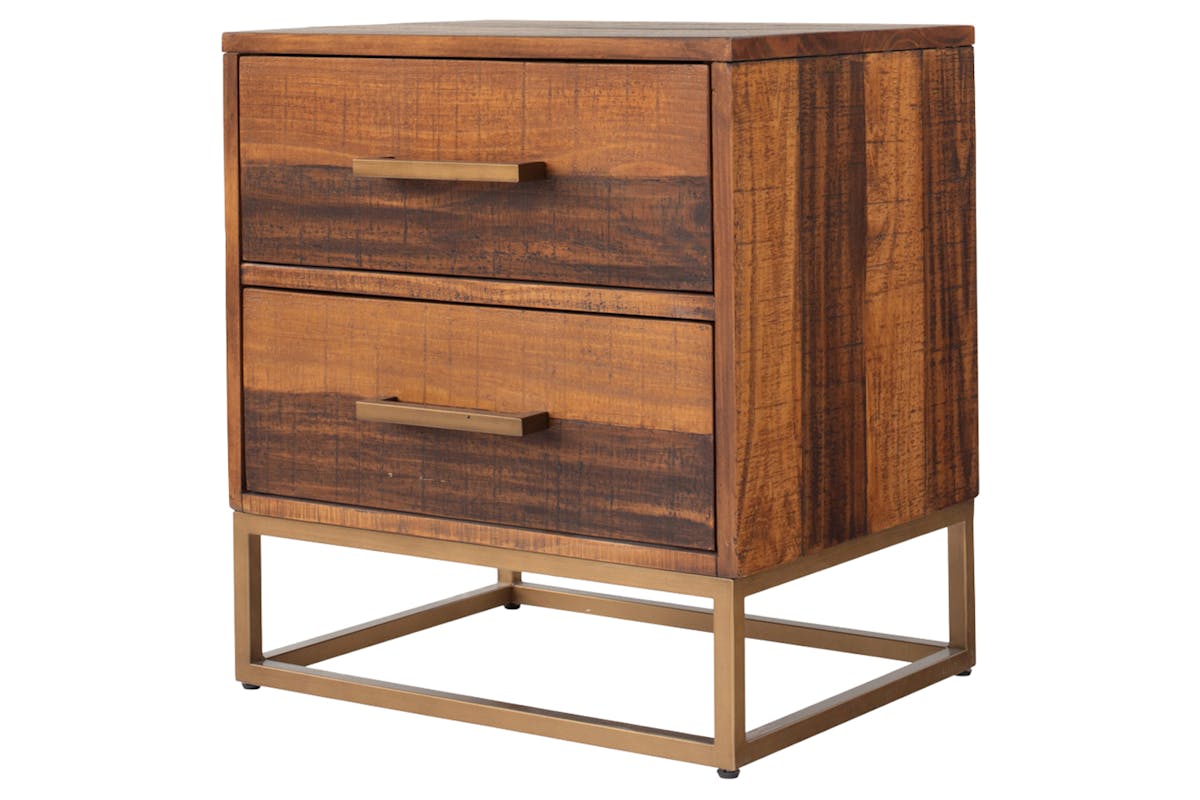 Retreat Bedside Locker | 2 Drawer | Walnut Effect-2