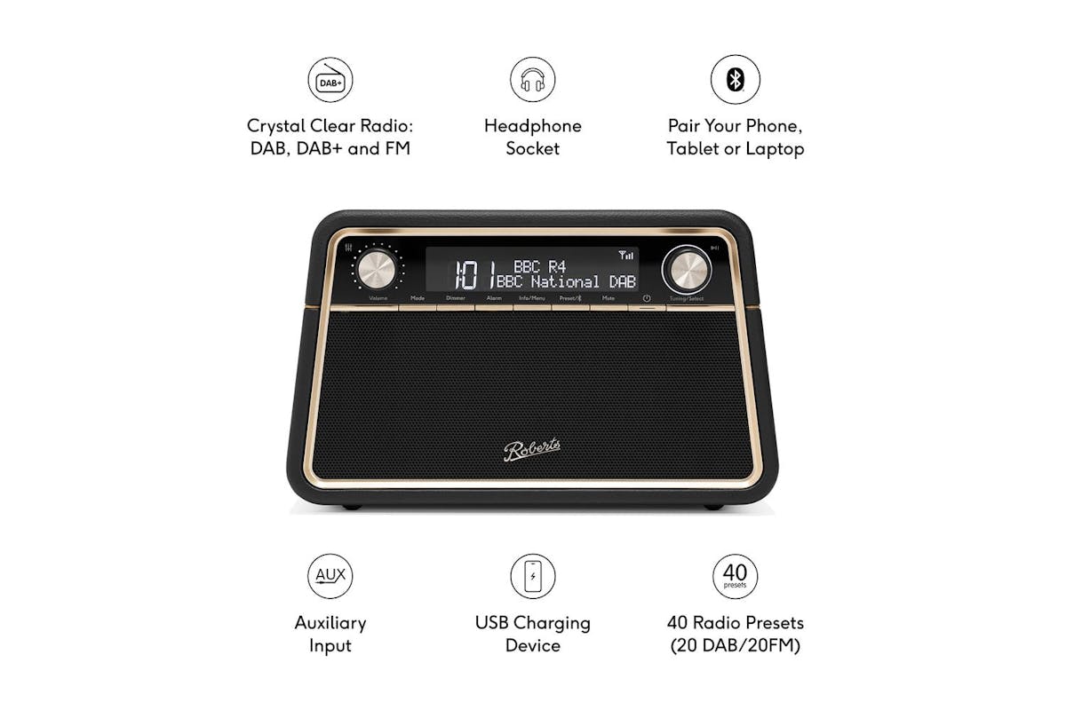 Roberts Reva Bluetooth Table Top Radio | Black-6