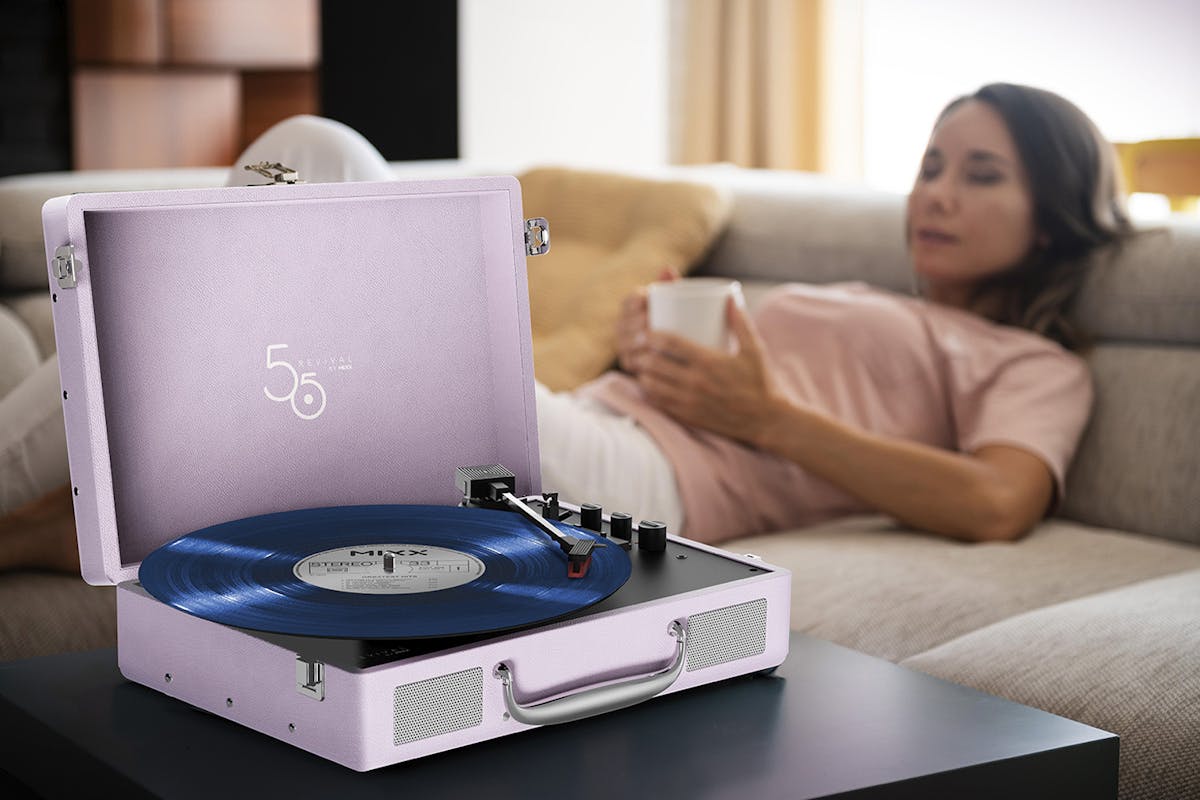 Mixx Revival 55 Stereo Vinyl Record Player | MRRP-55-PI-492 | Pink-2