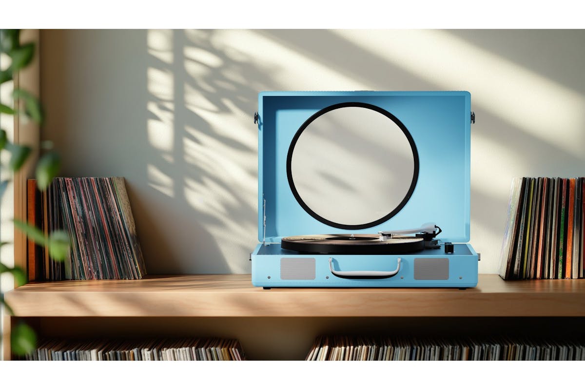 Mixx Revival 65 Vinyl Record Player | MRRP-65-BL-465 | Turquoise Blue-3