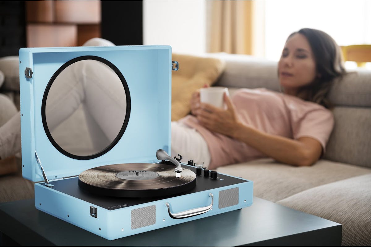 Mixx Revival 65 Vinyl Record Player | MRRP-65-BL-465 | Turquoise Blue-2