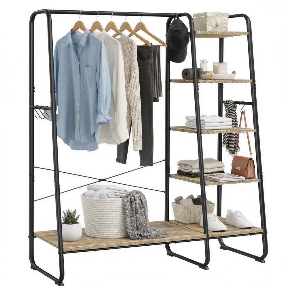 Vasagle Clothes Rail | Clothes Rack With Shoe Shelf | Particleboard & Steel | 120 X 45 X 160 Cm-2