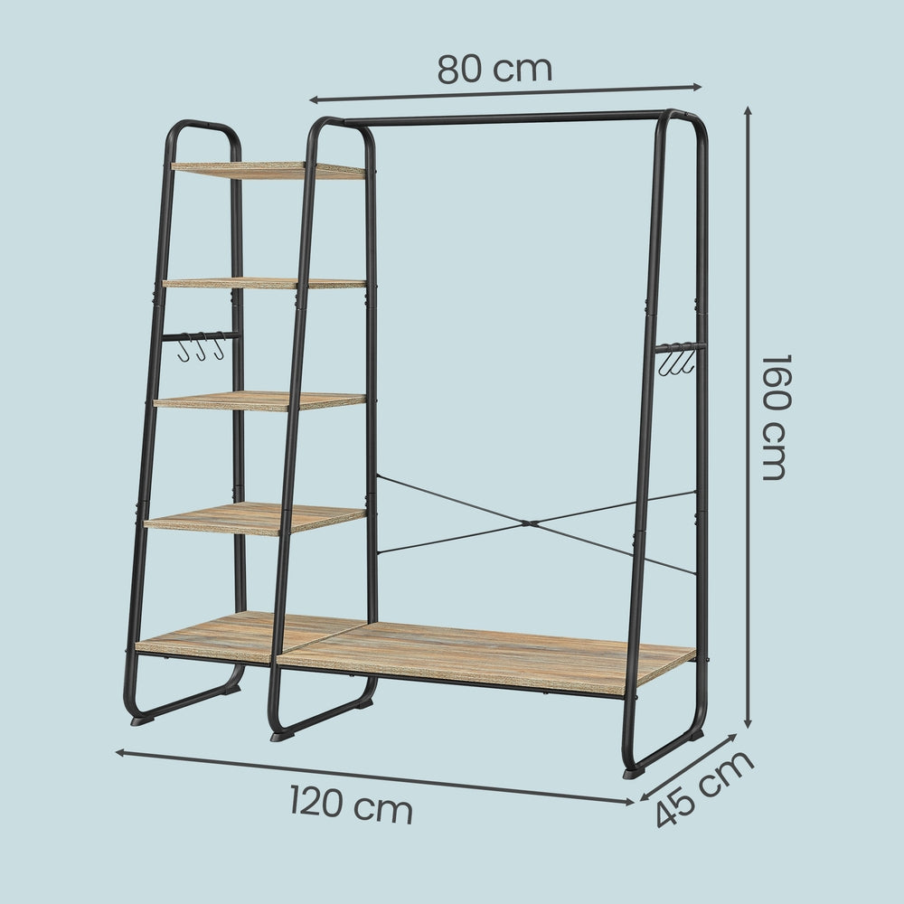Vasagle Clothes Rail | Clothes Rack With Shoe Shelf | Particleboard & Steel | 120 X 45 X 160 Cm-3