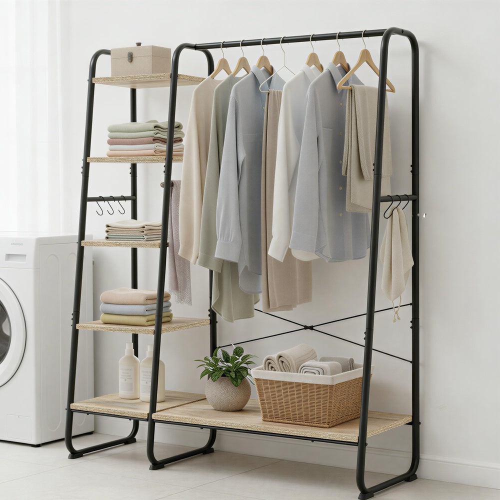 Vasagle Clothes Rail | Clothes Rack With Shoe Shelf | Particleboard & Steel | 120 X 45 X 160 Cm-4