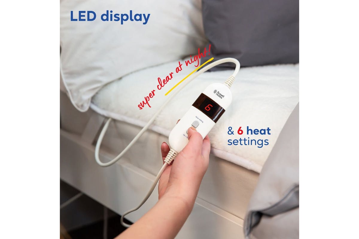 Russell Hobbs Luxury Sherpa Fleece Double Electric Heated Blanket | RHBDB8004-8