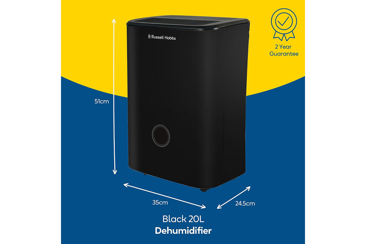 Russell Hobbs 20L Dehumidifier | Black | RHDH2002B-6