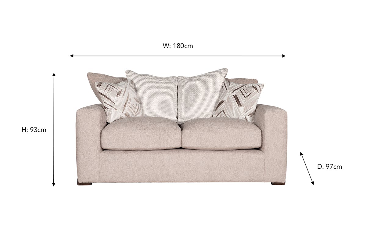 Romeo 2 Seater Sofa | Pillow Back | Fabric-3