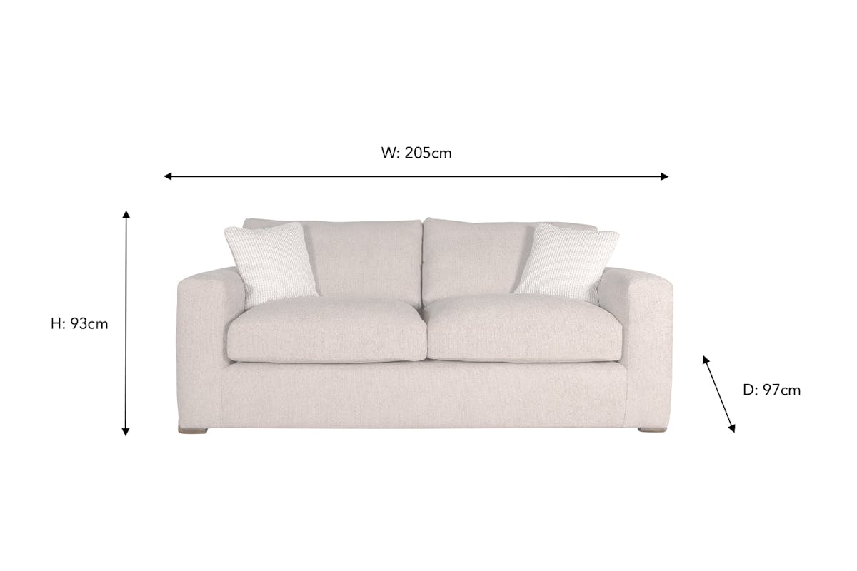 Romeo 3 Seater Sofa | Formal Back | Fabric-3