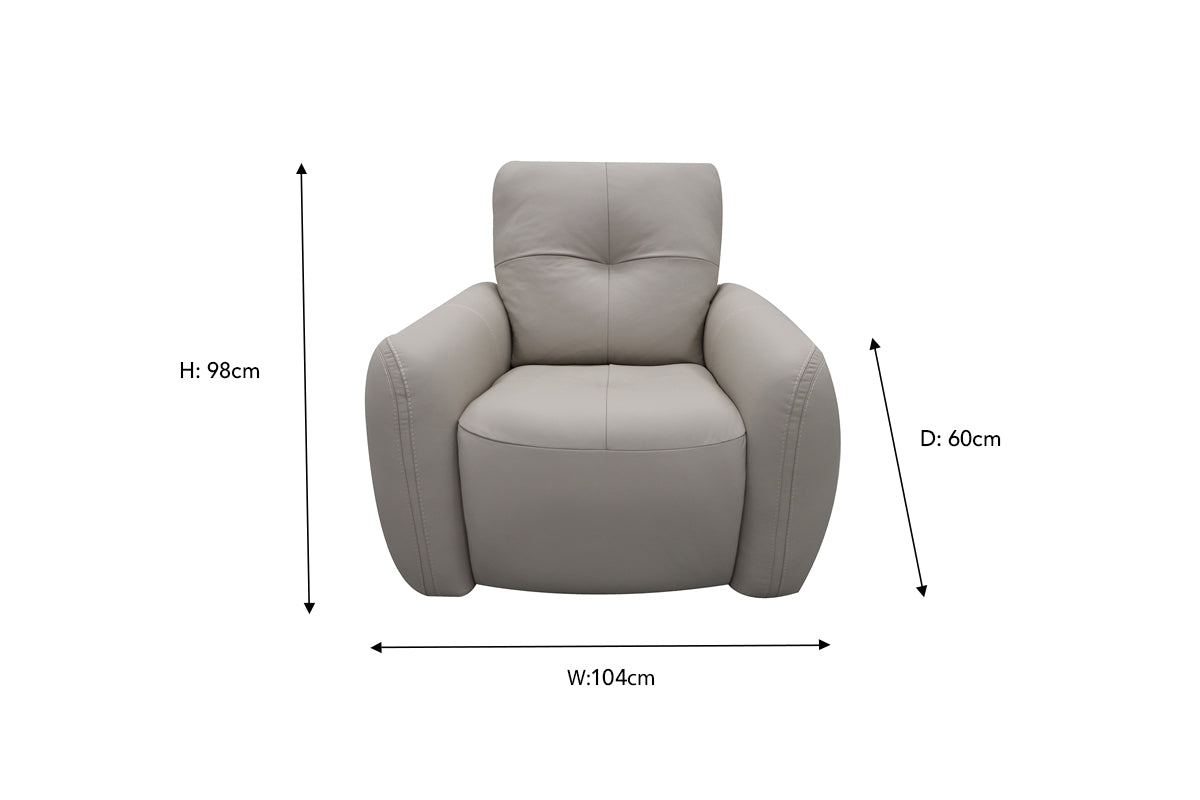 Poppy Armchair | Power Recliner | Leather | Beige-2