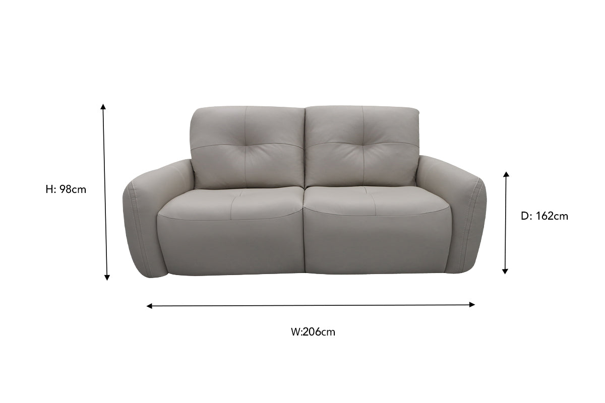 Poppy 2.5 Seater Sofa | Power Recliner | Leather | Beige-2