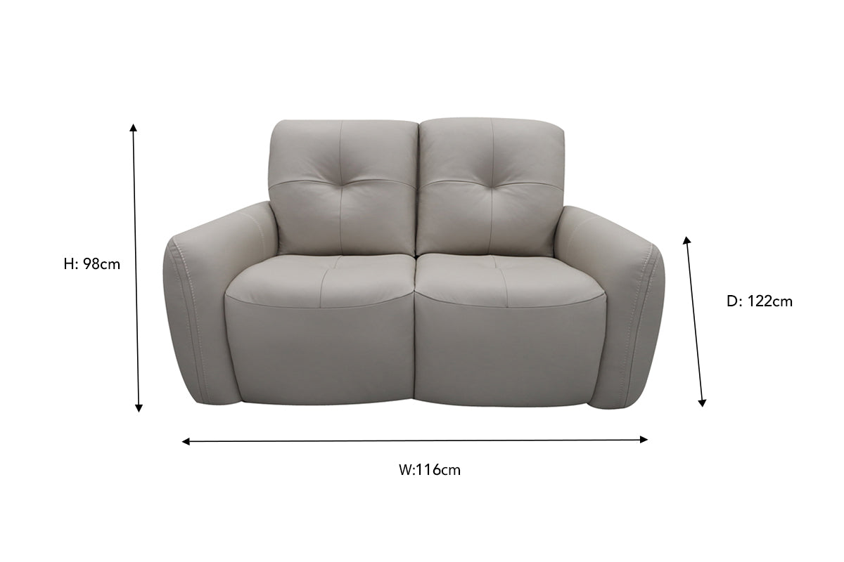 Poppy 2 Seater Sofa | Power Recliner | Leather | Beige-2