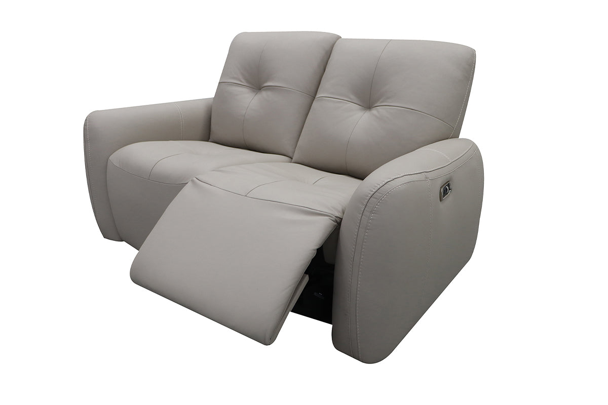 Poppy 2 Seater Sofa | Power Recliner | Leather | Beige-3