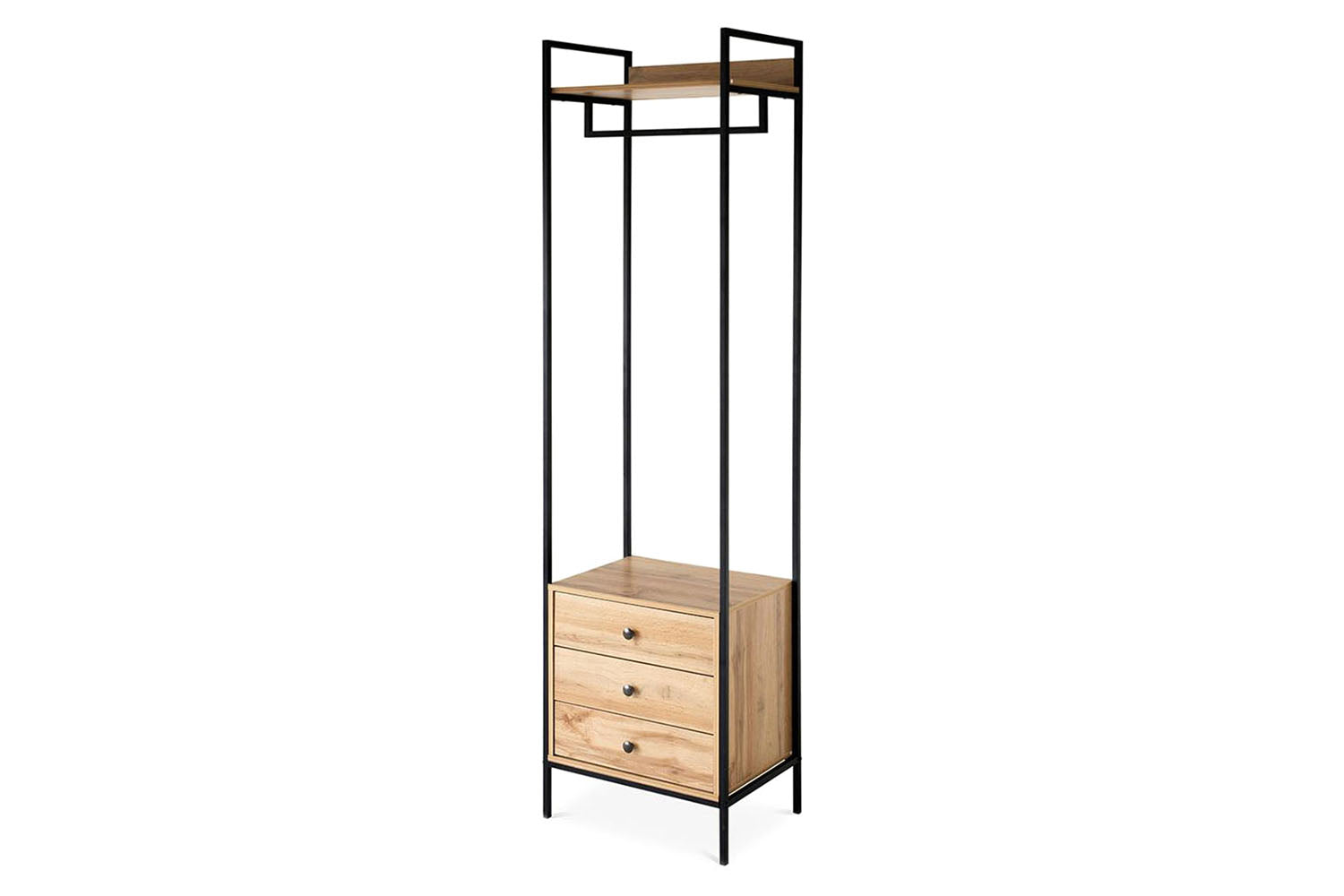 Zion Open Wardrobe | 3 Drawer | Oak Effect-4