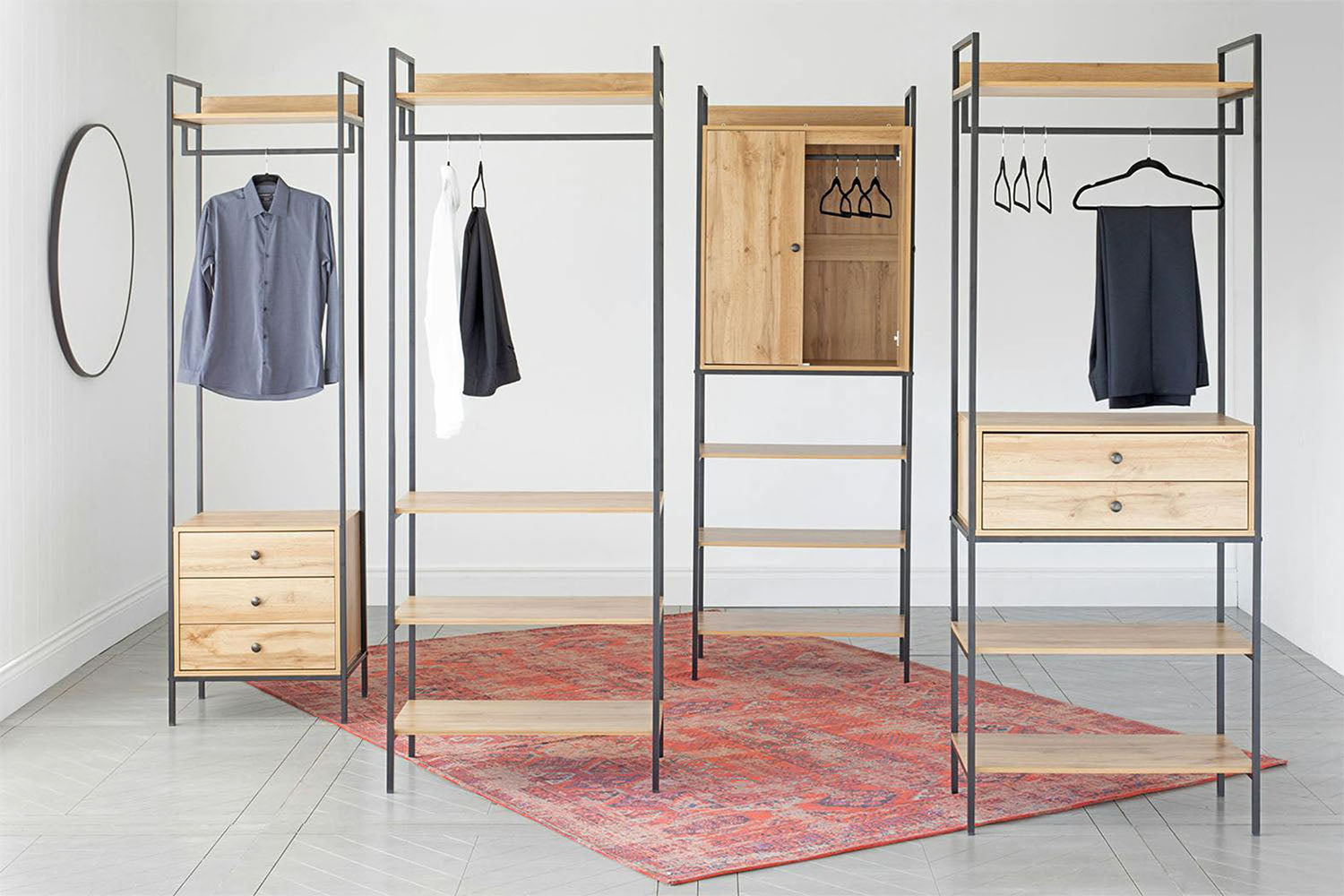 Zion Open Wardrobe | Oak Effect-2