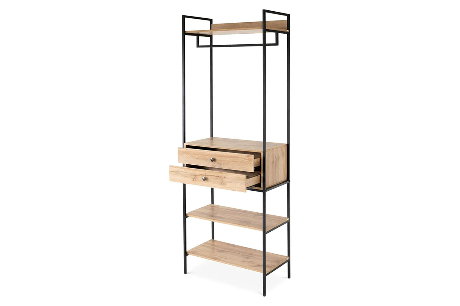 Zion Open Wardrobe | Oak Effect-5