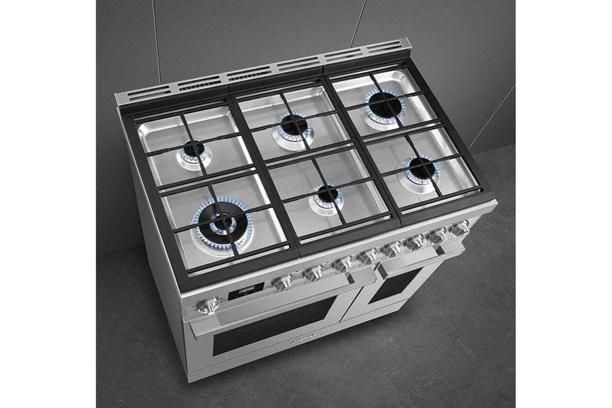 Smeg 90cm Portofino Dual Fuel Range Cooker | CPF92GMX | Stainless Steel-10