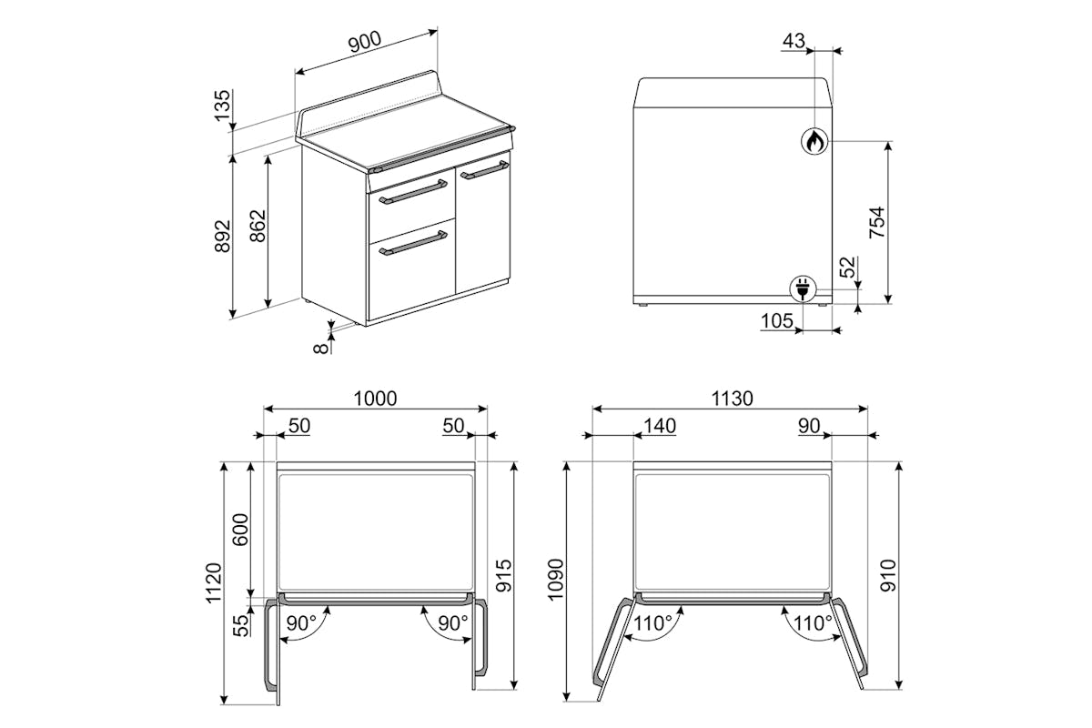 Smeg 90cm Dual Fuel Range Cooker | TR93P | Cream-7