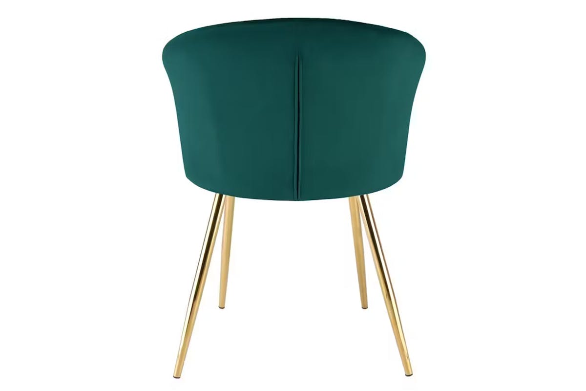 Raygar Ella Dining Chair | Velvet | Gold Legs | Green-5