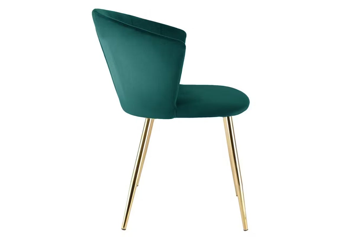 Raygar Ella Dining Chair | Velvet | Gold Legs | Green-3