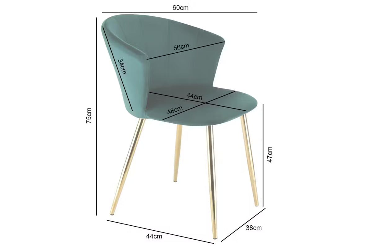 Raygar Ella Dining Chair | Velvet | Gold Legs | Green-6