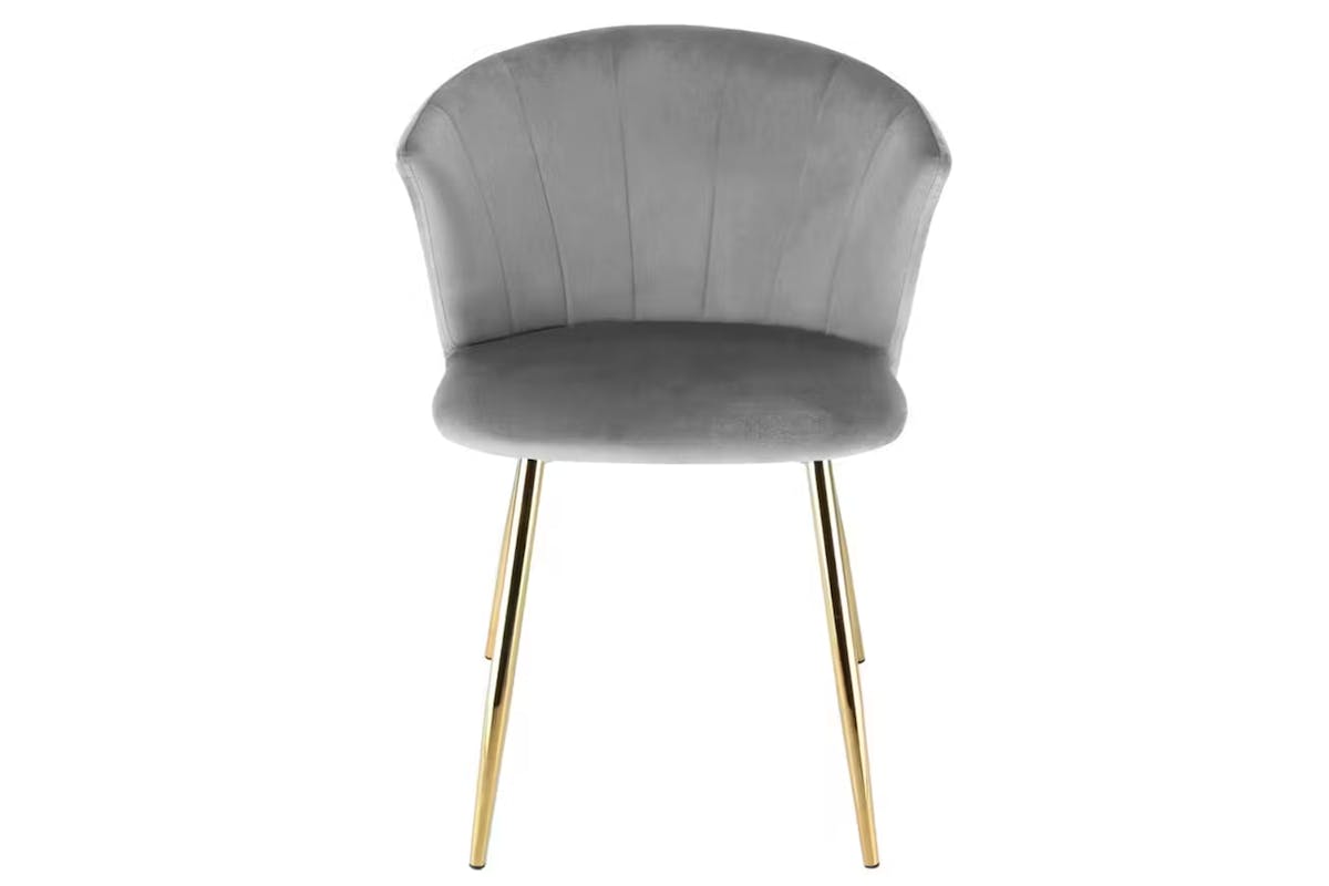 Raygar Ella Dining Chair | Velvet | Gold Legs | Grey