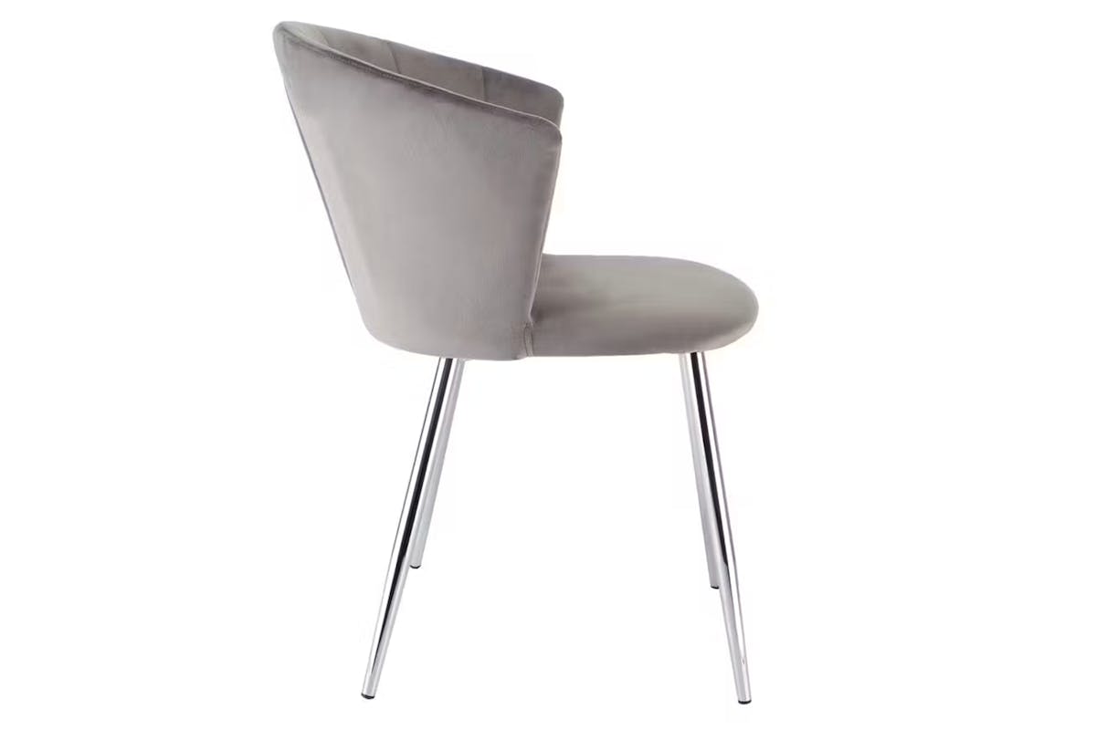 Raygar Ella Dining Chair | Velvet | Silver Legs | Grey-4