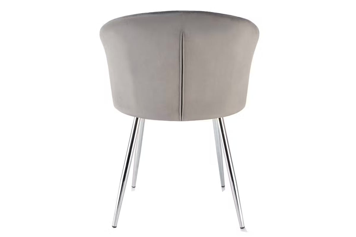 Raygar Ella Dining Chair | Velvet | Silver Legs | Grey-5