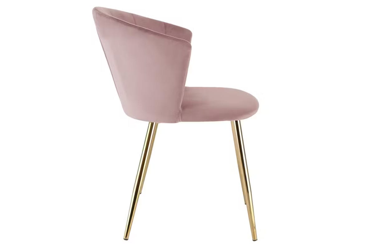 Raygar Ella Dining Chair | Velvet | Gold Legs | Pink-4