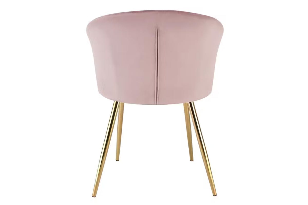 Raygar Ella Dining Chair | Velvet | Gold Legs | Pink-5