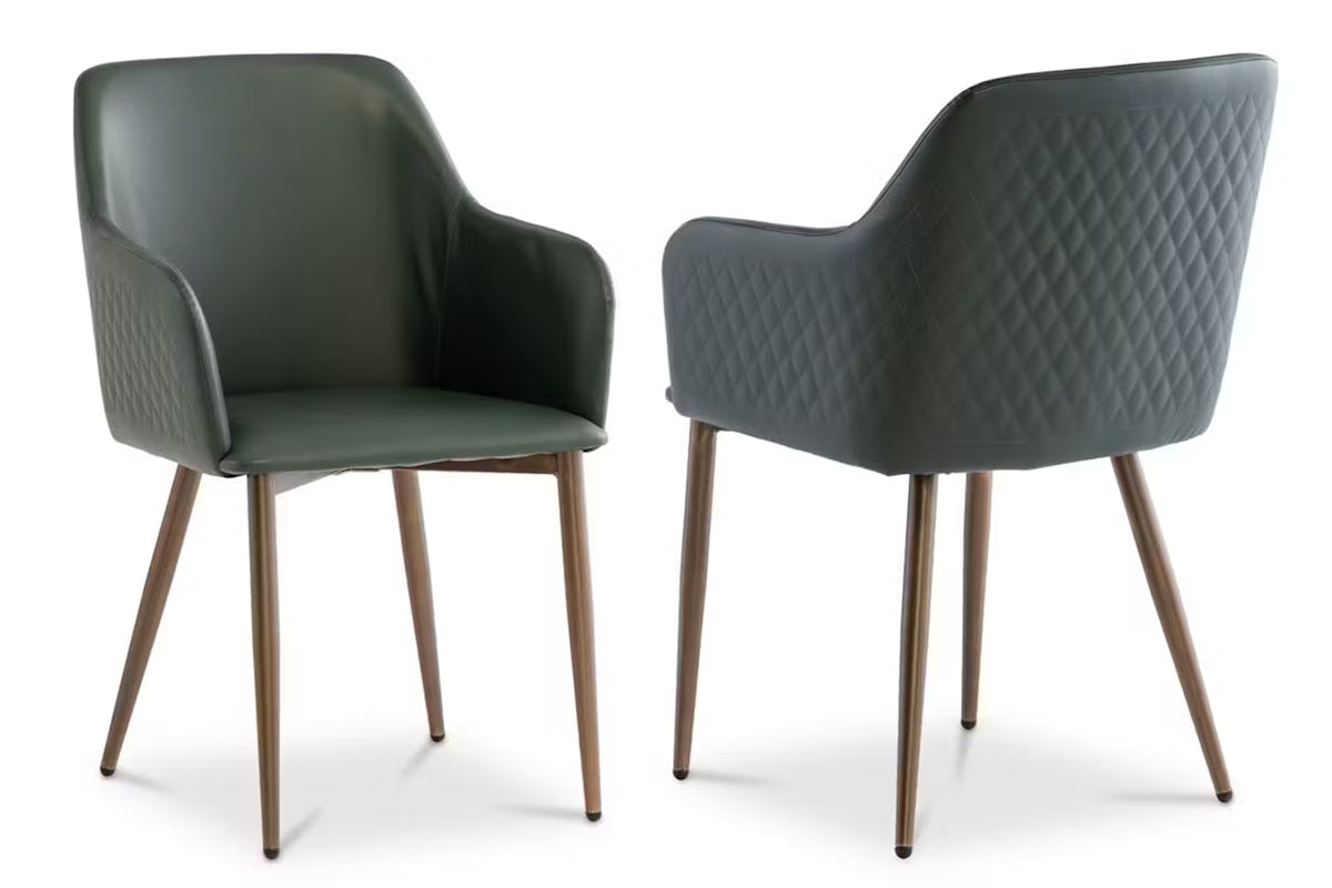 Regency Dining Chairs | Leather | Dark Green | Set of 2-3