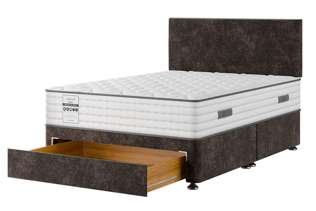 Castlebeds | Signature Elite Bed Bundle End-Drawer Base | King | 5ft | Truffle-4