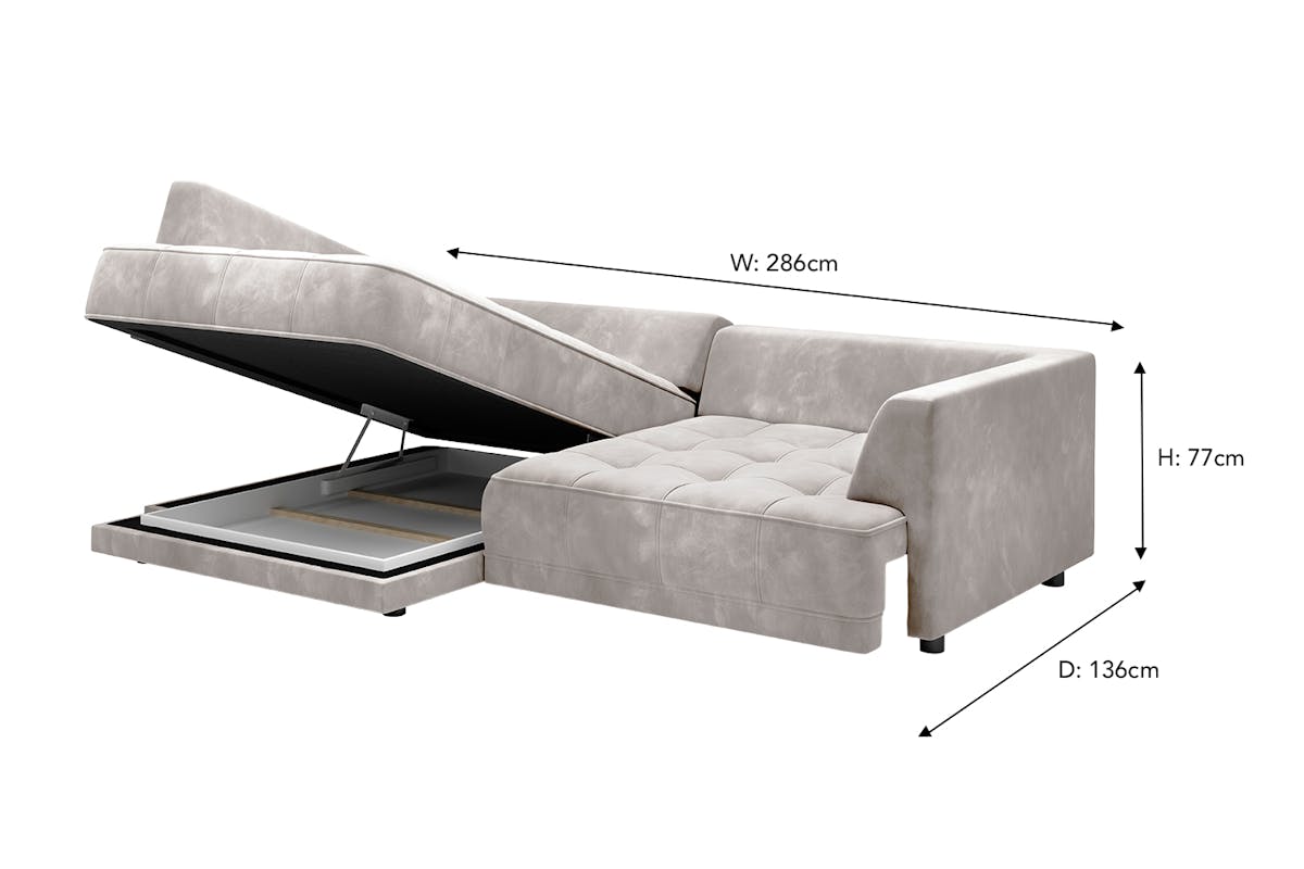 Amelia 4 Seater Power Slider Storage Chaise Sofa | Fabric | Taupe-3