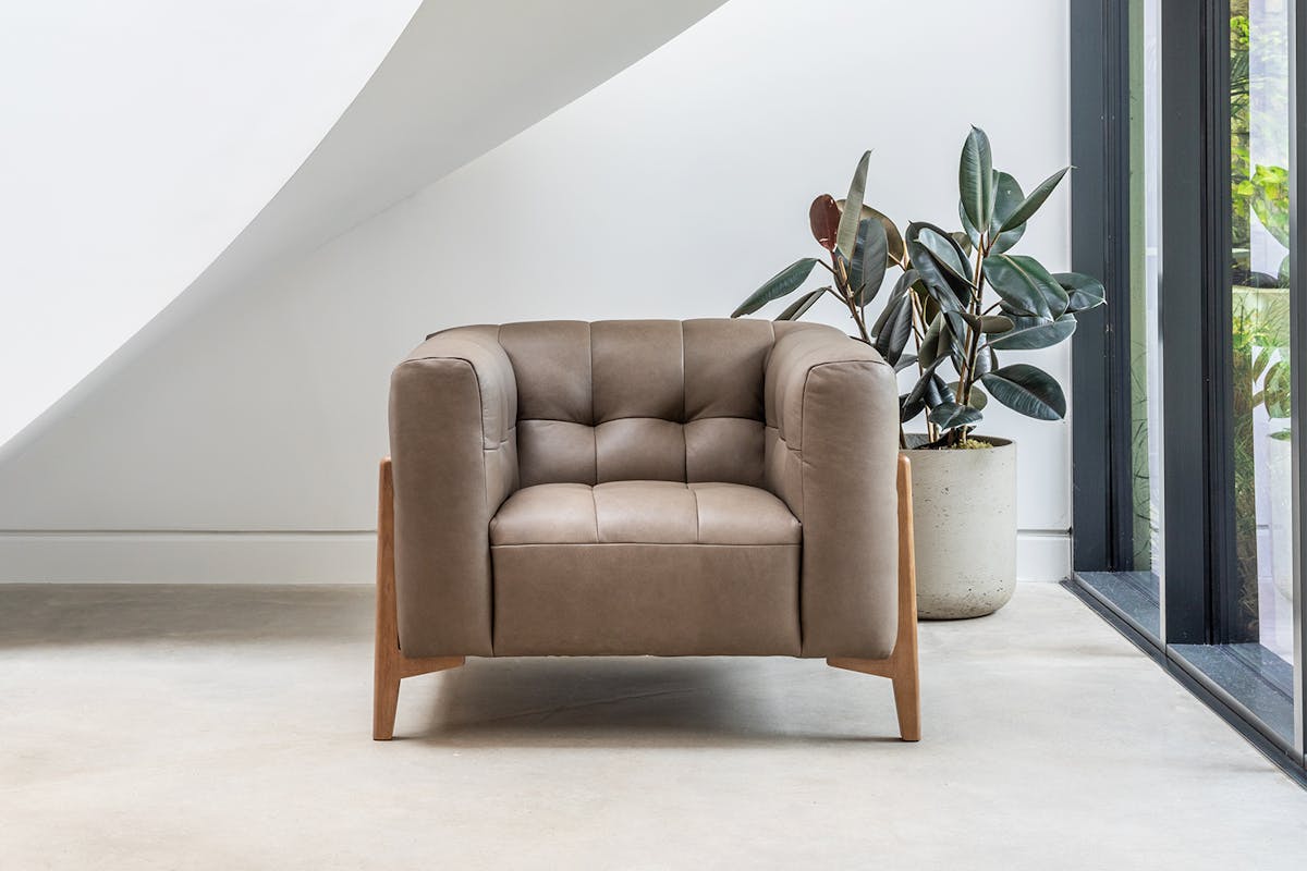 Rose Armchair | Leather | Mushroom-2