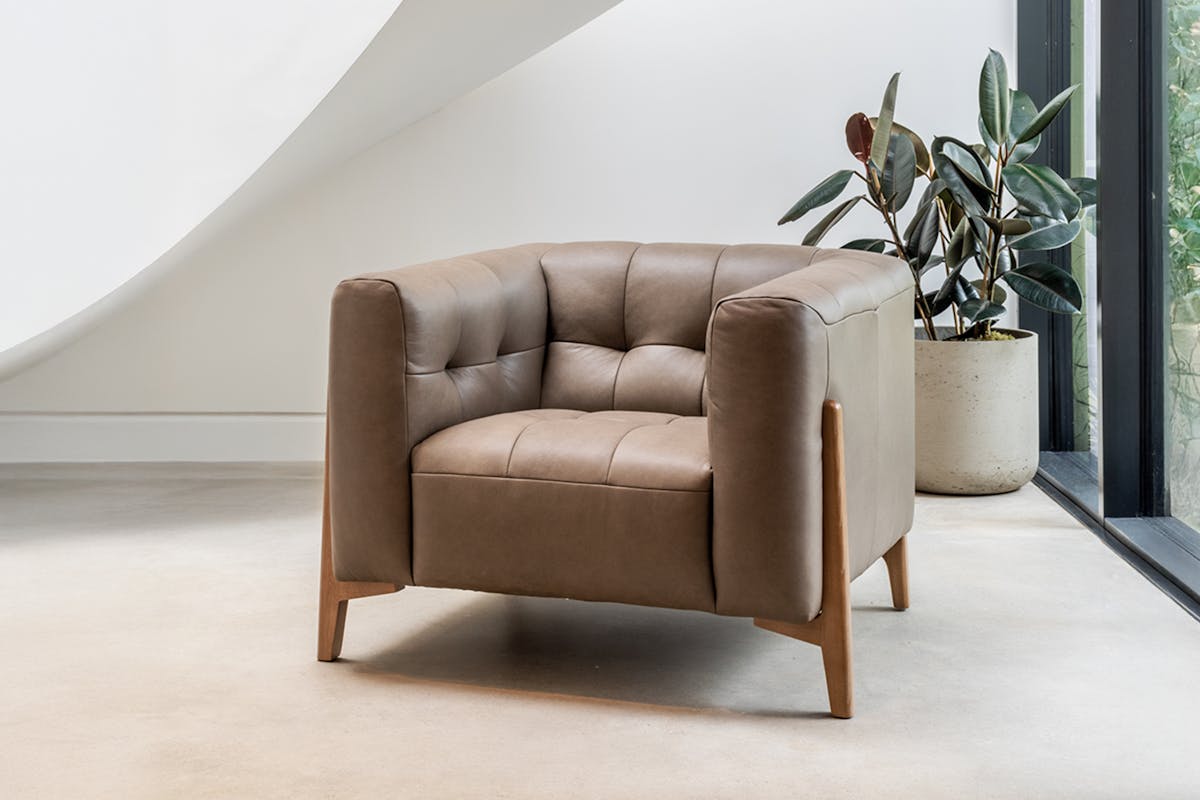Rose Armchair | Leather | Mushroom-5