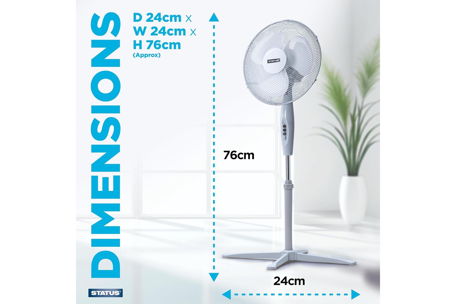 Status 16 White Stand Fan-2