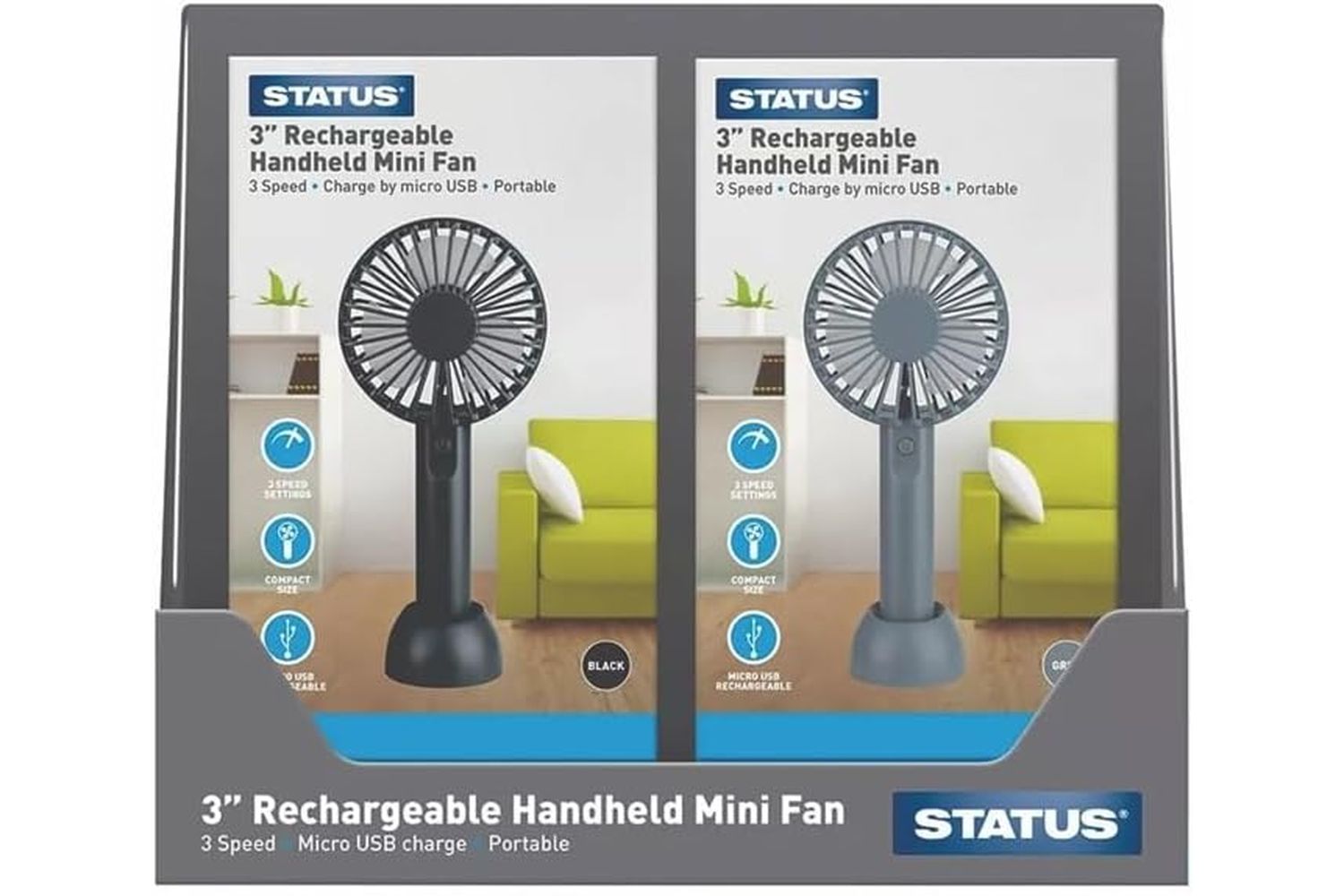 Status 3 Recharge Hand Held Mini Fan Bg Cdu 10-2