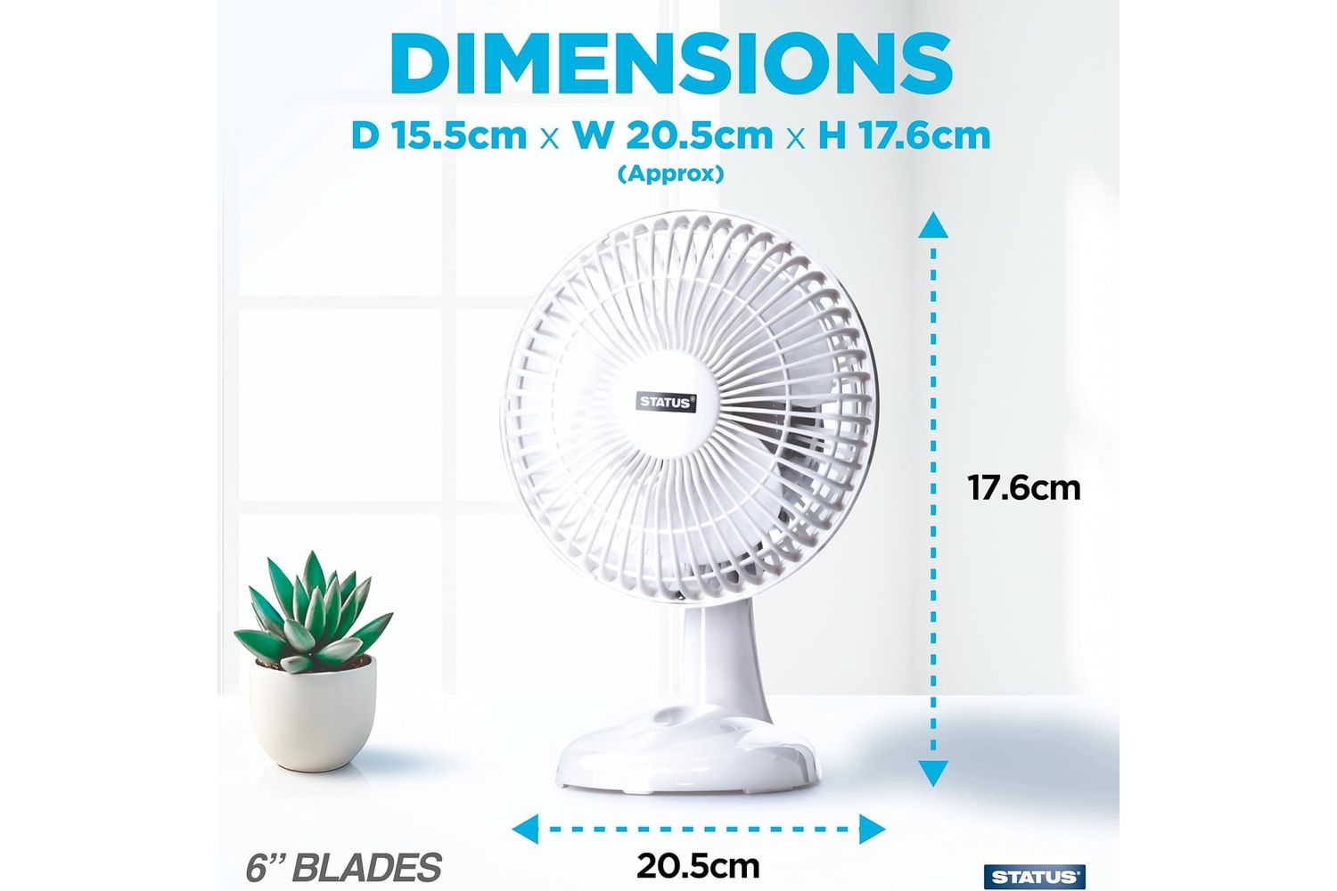 Status 6 Desk Fan White-2