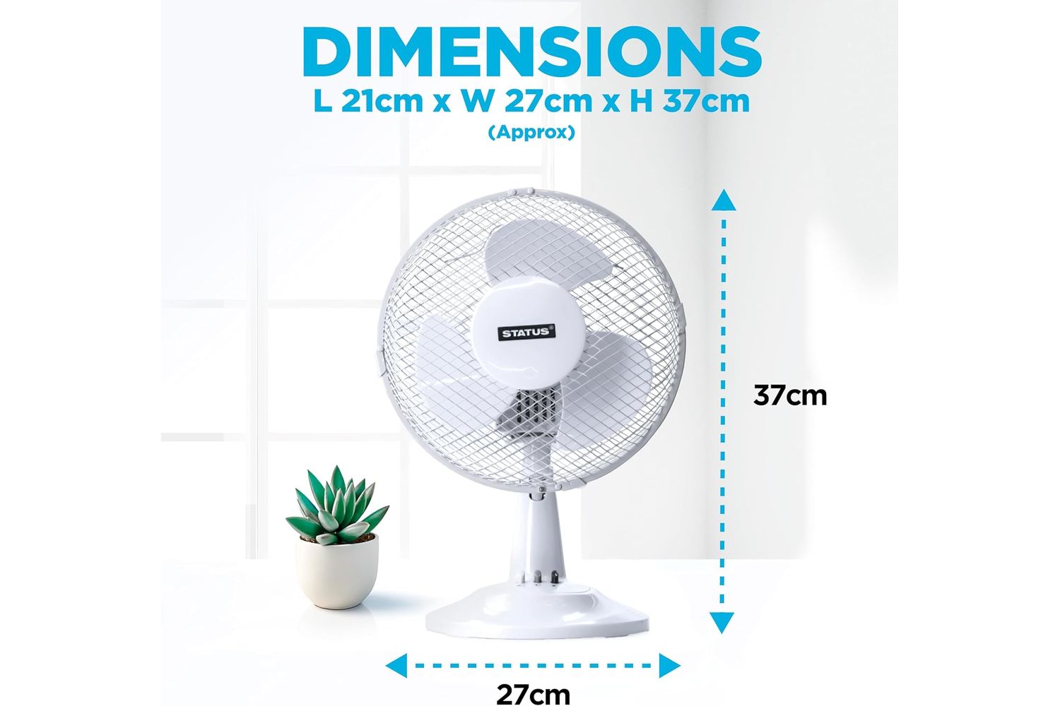 Status 9 White Desk Fan-2