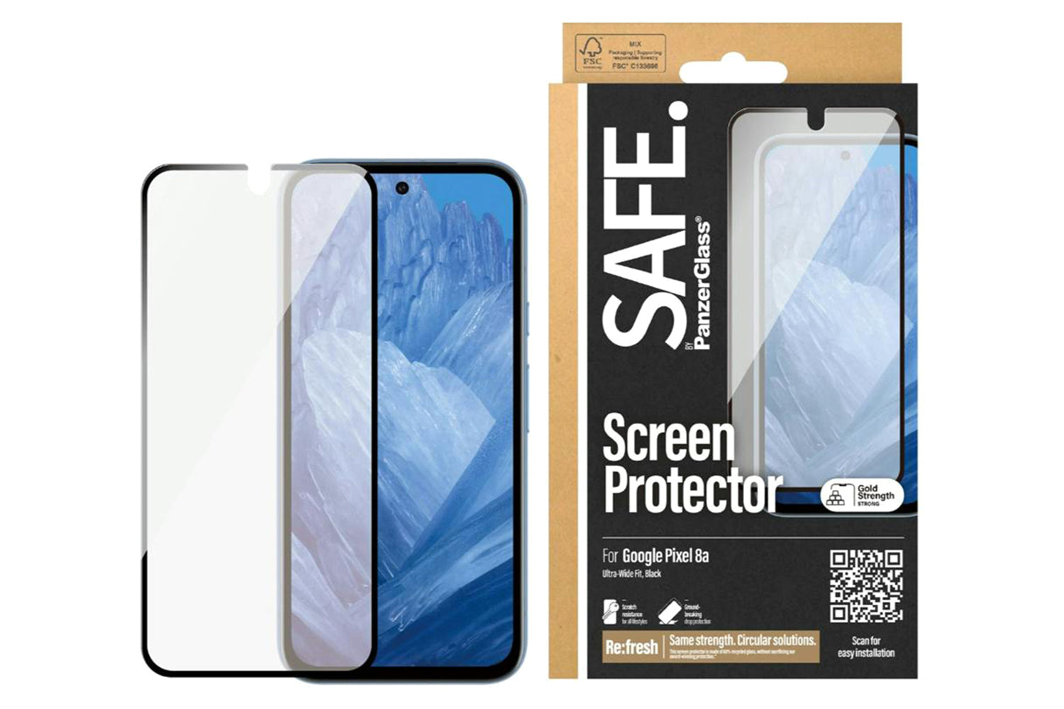 PanzerGlass Google Pixel 8A Ultra-Wide Fit Screen Protector-3