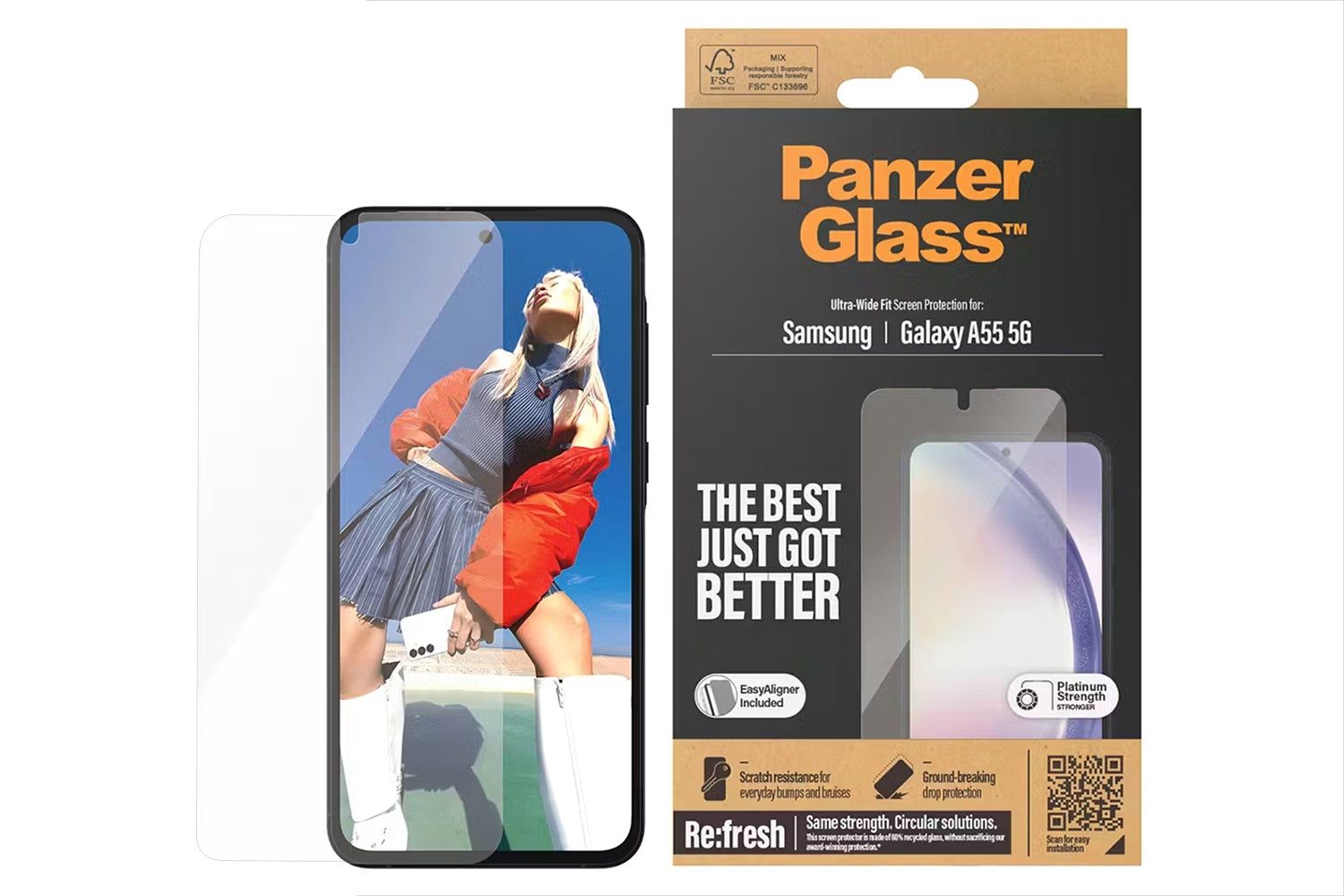 PanzerGlass Samsung Galaxy A56 5G Ultra-Wide Fit Screen Protector | Clear-3