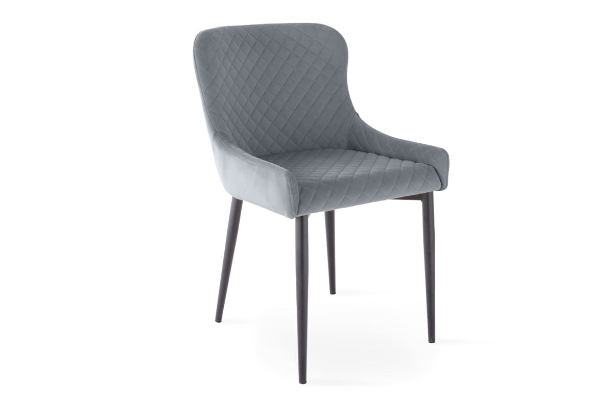 Saxon Dining Chair | Velvet | Grey-2