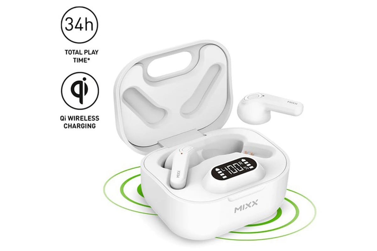 Mixx Streambuds Hybrid Charge 2 Wireless Earbuds | White-3