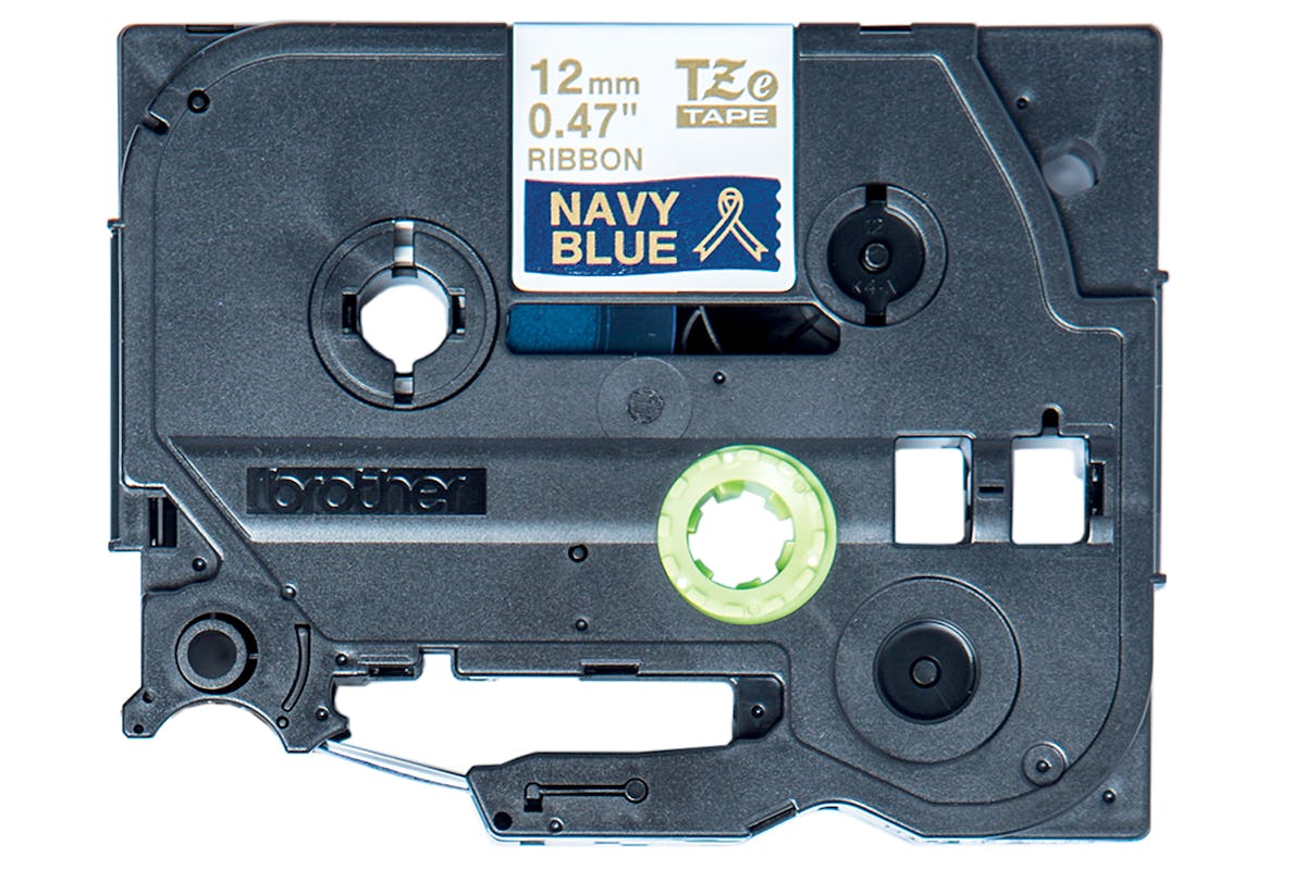 Brother SBRO0875 12mm Ribbon Tape Cassette | Gold on Navy Blue-3