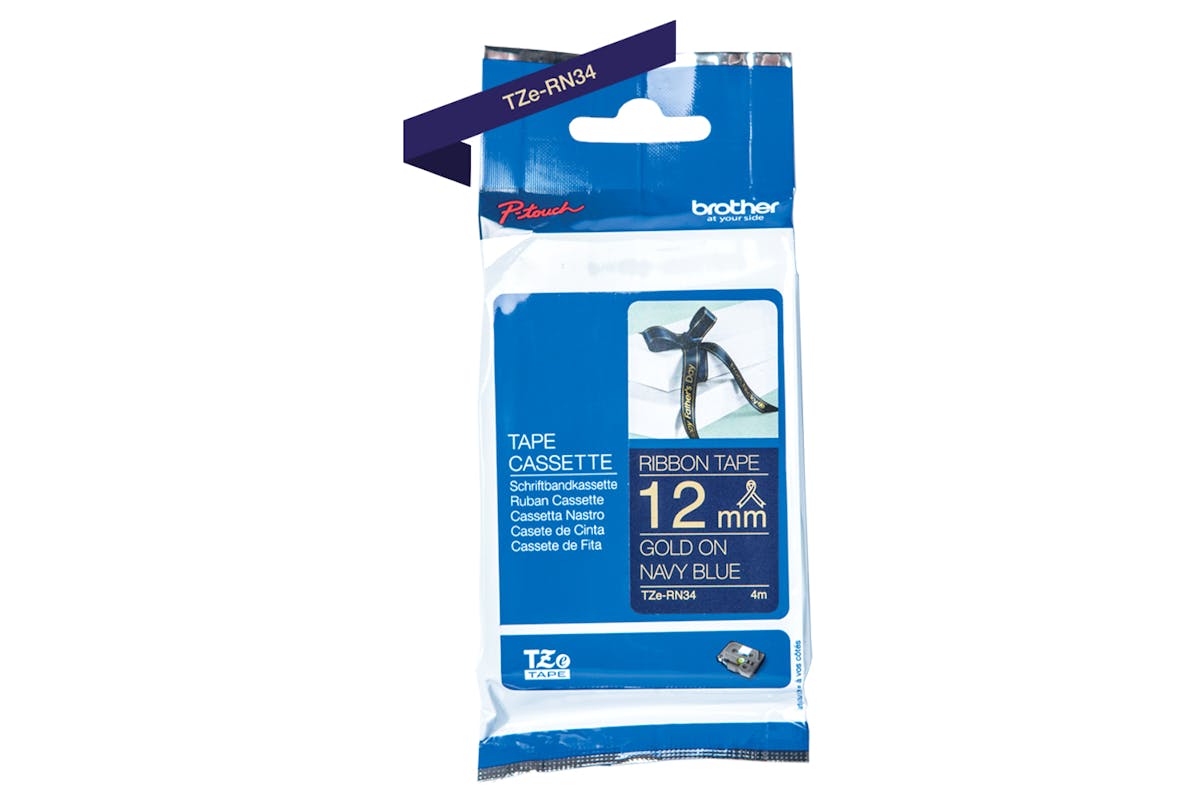 Brother SBRO0875 12mm Ribbon Tape Cassette | Gold on Navy Blue-4