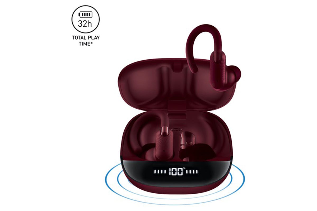 Mixx Streambuds Sports Charge 2 Wireless Earbuds | Burgundy-4