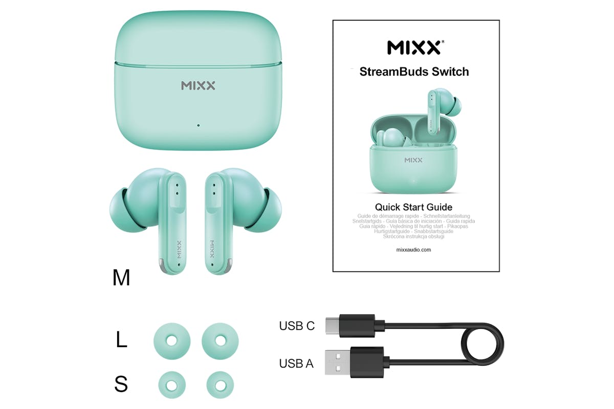 Mixx StreamBuds Switch S7 In-Ear Wireless Earbuds | Seafoam Green-4